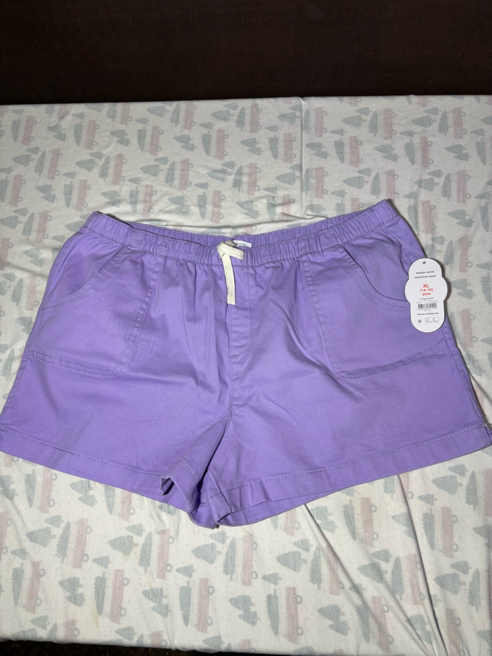 Lavender Drawstring Casual Shorts
